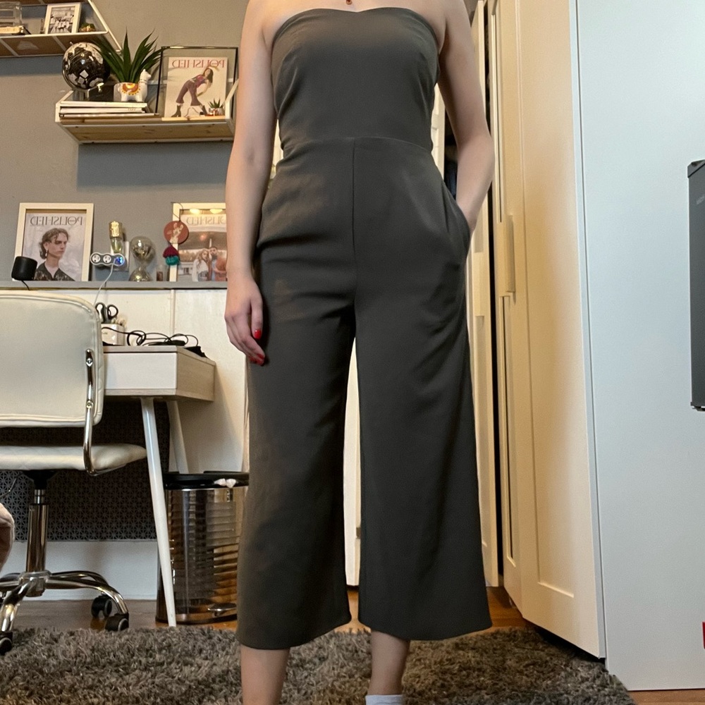 Babaton Aritzia Olive Green Jumpsuit